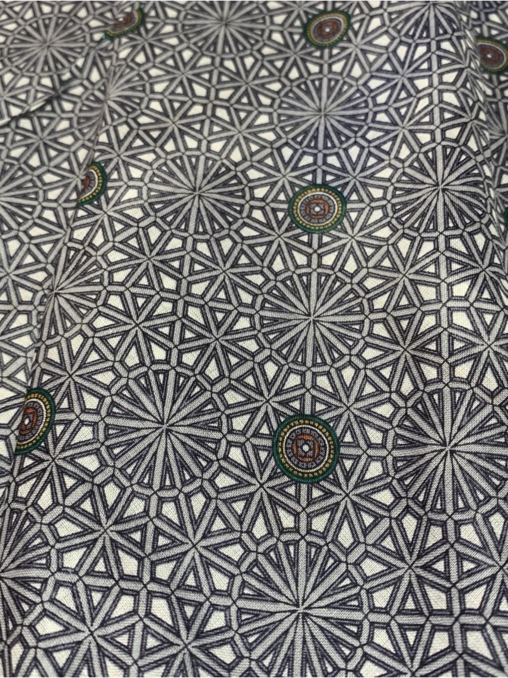 Christian Dior Geometric Print Handkerchief in Gray, Green & White - Picture 7 of 13